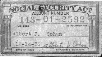 Albert Cohan, Social Security Card