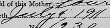 Birth Record, 1911